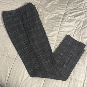 Mens Hollister Skinny Chinos Size 32W 32L Grey & Black Striped Checkered Plaid!